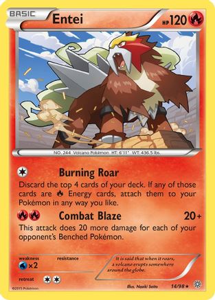 Entei (14/98) Reverse Holofoil [XY: Ancient Origins] Pokemon Single Pokémon