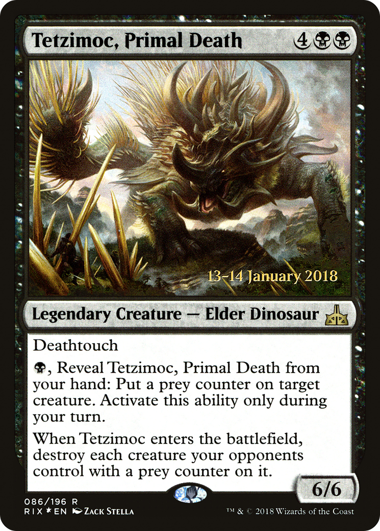 Tetzimoc, Primal Death (PRE-086) [Rivals of Ixalan Promos] Foil MTG Single Wizards of the Coast