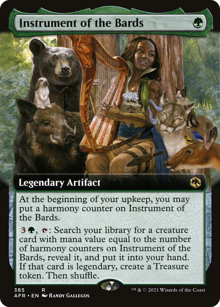 Instrument of the Bards (AFR-385) [Adventures in the Forgotten Realms] (Extended Art) Foil MTG Single Wizards of the Coast
