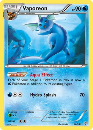 Vaporeon (22/98) Reverse Holofoil [XY: Ancient Origins] Pokemon Single Pokémon