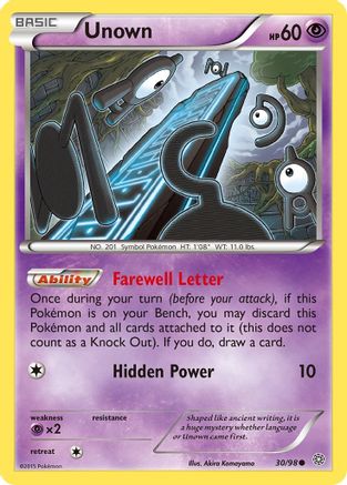Unown (30/98) [XY: Ancient Origins] Pokemon Single Pokémon