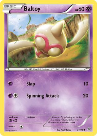 Baltoy (31) (/98) [XY: Ancient Origins] Pokemon Single Pokémon