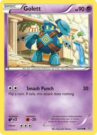 Golett (34/98) Reverse Holofoil [XY: Ancient Origins] Pokemon Single Pokémon