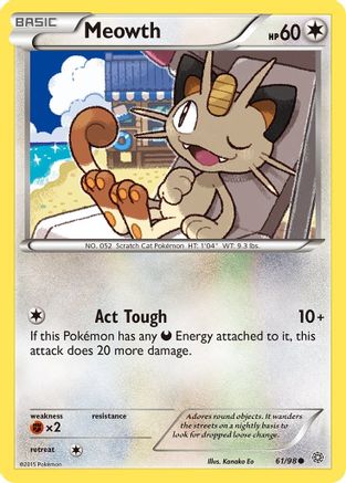 Meowth (61/98) Reverse Holofoil [XY: Ancient Origins] Pokemon Single Pokémon
