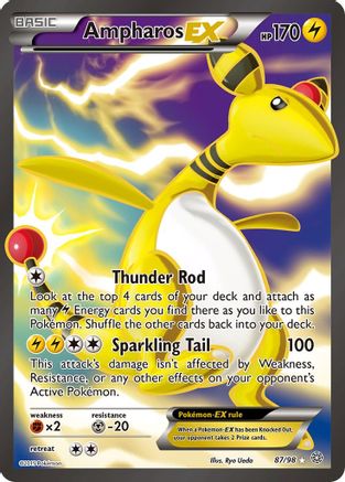 Ampharos EX (87 Full Art) (87/98) - [XY: Ancient Origins] Holofoil Pokemon Single Pokémon