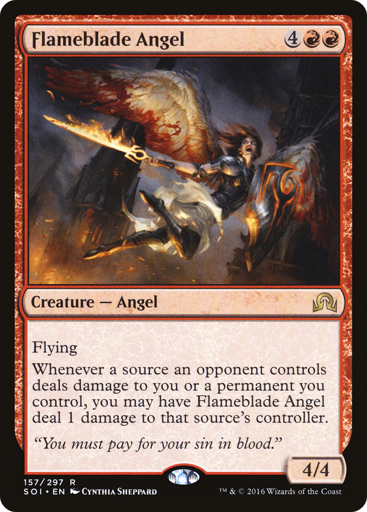 Flameblade Angel (SOI-157) [Shadows over Innistrad] Foil MTG Single Wizards of the Coast