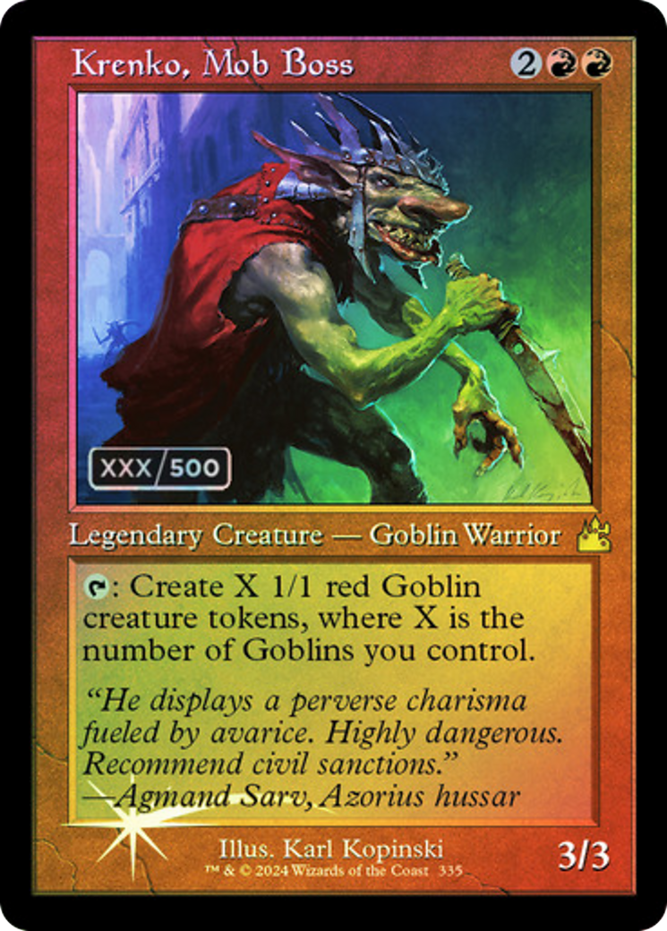 Krenko, Mob Boss (Serial Numbered) (RVR-335) [Ravnica Remastered] Foil MTG Single Wizards of the Coast