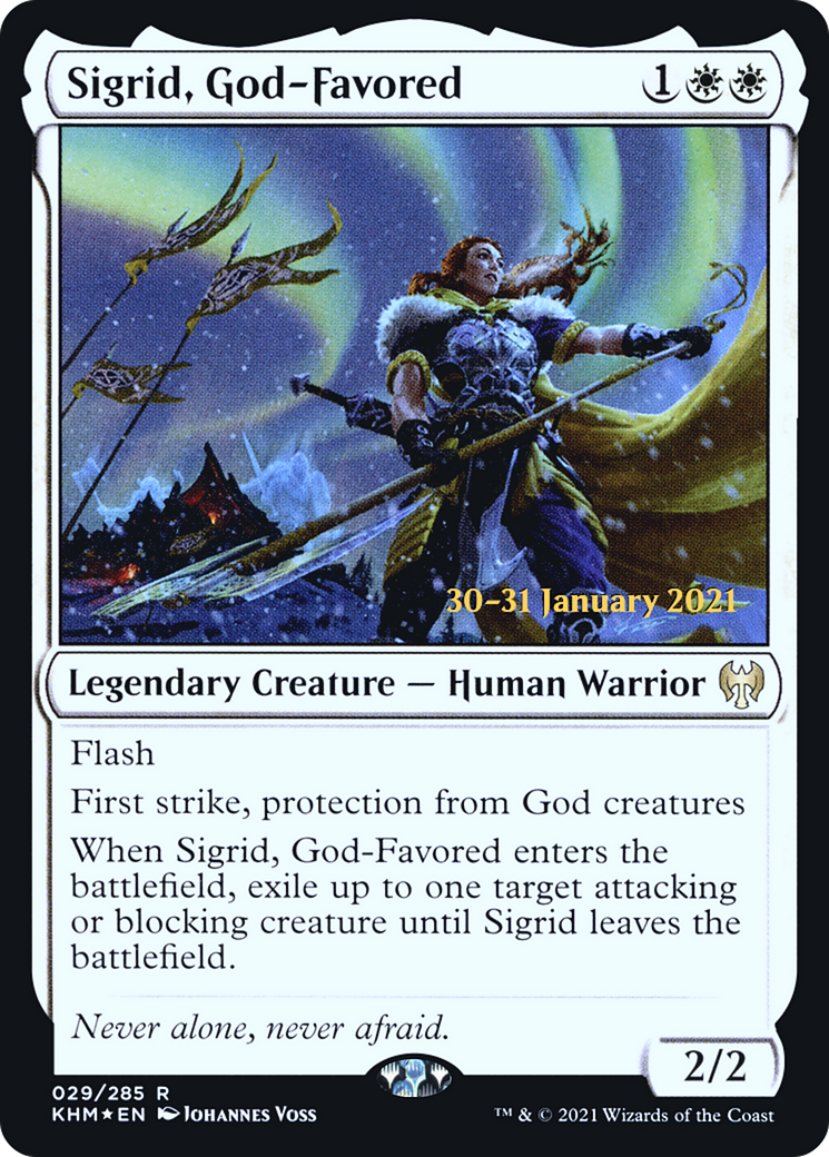 Sigrid, God-Favored (PRE-29S) [Kaldheim Promos] Foil MTG Single Wizards of the Coast