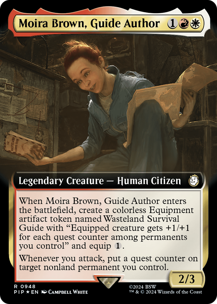 Moira Brown, Guide Author (Surge Foil) (PIP-948) [Fallout] (Extended Art) Foil MTG Single Wizards of the Coast