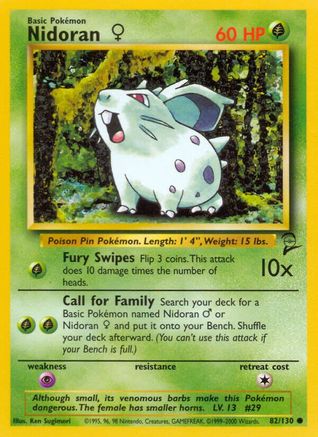 Nidoran F (82/130) [Vintage: Base Set 2] Pokemon Single Pokémon
