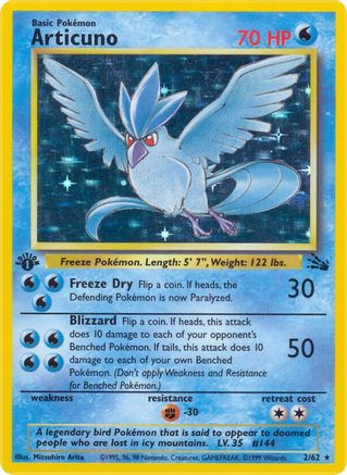 Articuno (2/62) 1st Edition Holofoil [Vintage: Fossil] Pokemon Single Pokémon