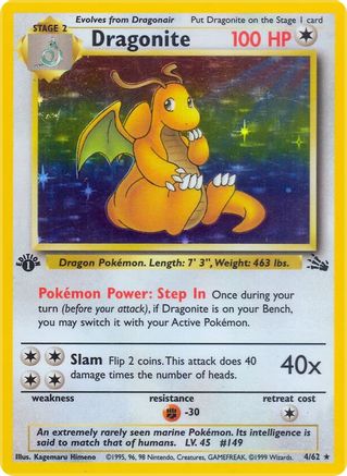 Dragonite (4/62) 1st Edition Holofoil [Vintage: Fossil] Pokemon Single Pokémon