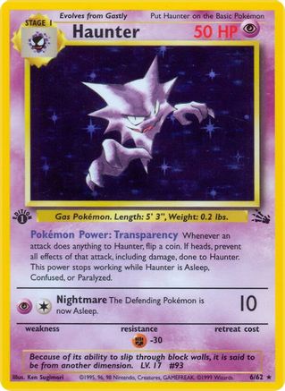 Haunter (6/62) [Vintage: Fossil] Pokemon Single Pokémon