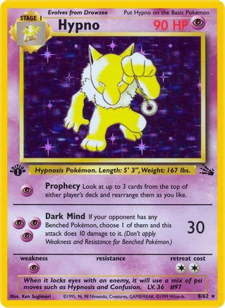 Hypno (8/62) 1st Edition Holofoil [Vintage: Fossil] Pokemon Single Pokémon