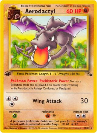 Aerodactyl (16/62) 1st Edition [Vintage: Fossil] Pokemon Single Pokémon