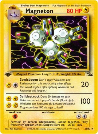 Magneton (26/62) 1st Edition [Vintage: Fossil] Pokemon Single Pokémon