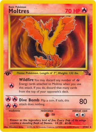Moltres (27/62) 1st Edition [Vintage: Fossil] Pokemon Single Pokémon