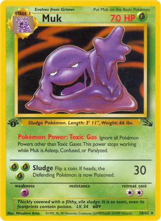 Muk (28/62) 1st Edition [Vintage: Fossil] Pokemon Single Pokémon