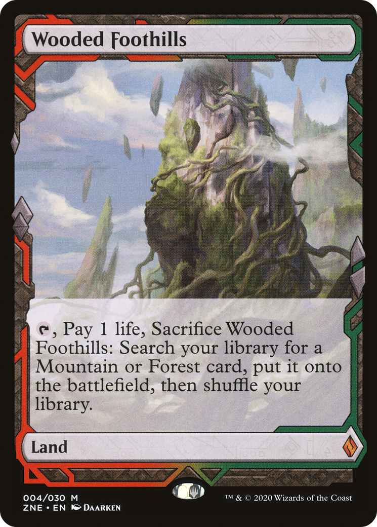 Wooded Foothills (ZNE-004) [Zendikar Rising Expeditions] MTG Single Wizards of the Coast