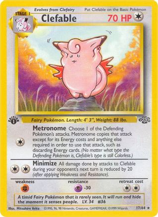 Clefable (17/64) 1st Edition [Vintage: Jungle] Pokemon Single Pokémon