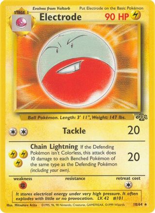 Electrode (18/64) 1st Edition [Vintage: Jungle] Pokemon Single Pokémon
