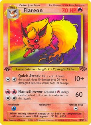 Flareon (19/64) 1st Edition [Vintage: Jungle] Pokemon Single Pokémon