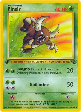Pinsir (25/64) 1st Edition [Vintage: Jungle] Pokemon Single Pokémon
