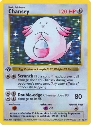 Chansey () Unlimited Holofoil [Vintage: Base Set Shadowless] Pokemon Single Pokémon