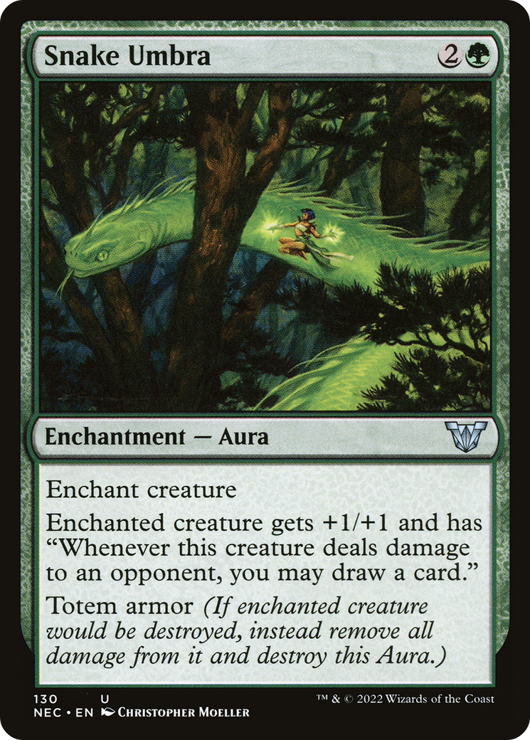 Snake Umbra (NEC-130) [Neon Dynasty Commander] MTG Single Wizards of the Coast