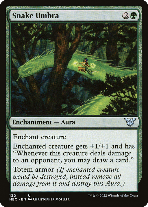 Snake Umbra (NEC-130) [Neon Dynasty Commander] MTG Single Wizards of the Coast