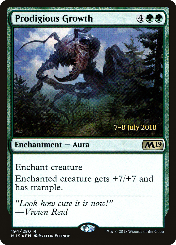 Prodigious Growth (PRE-194) [Core Set 2019 Promos] Foil MTG Single Wizards of the Coast