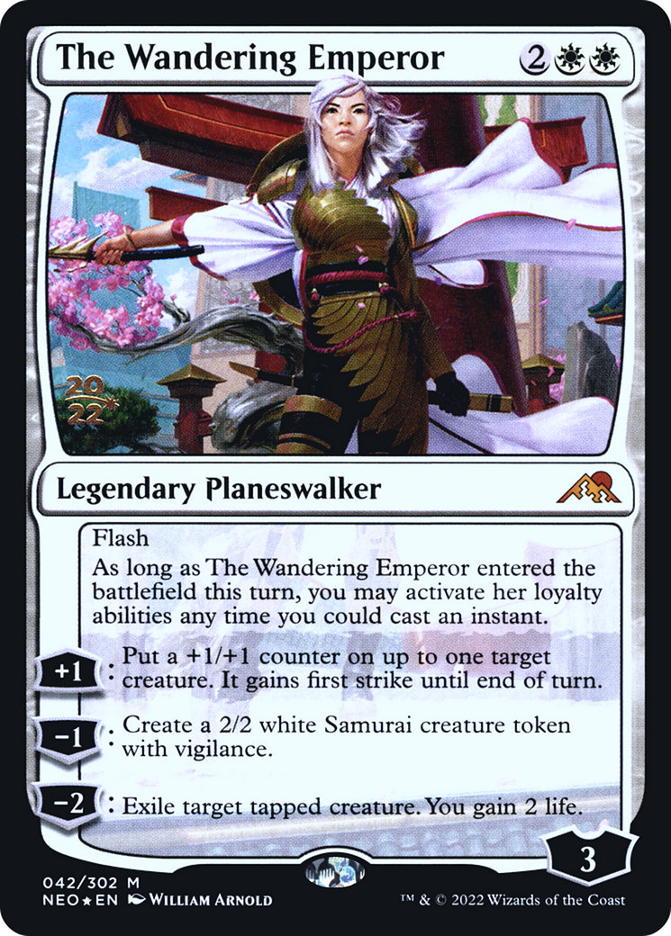 The Wandering Emperor (PRE-042) [Kamigawa: Neon Dynasty Promos] Foil MTG Single Wizards of the Coast