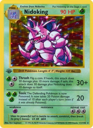 Nidoking () Unlimited Holofoil [Vintage: Base Set Shadowless] Pokemon Single Pokémon