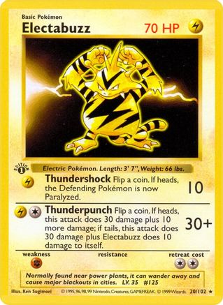 Electabuzz () Unlimited [Vintage: Base Set Shadowless] Pokemon Single Pokémon
