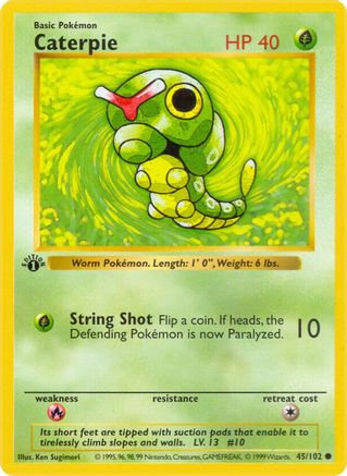 Caterpie (45) Unlimited [Vintage: Base Set Shadowless] Pokemon Single Pokémon
