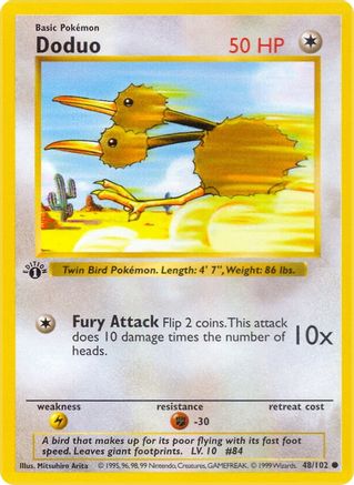 Doduo (48) Unlimited [Vintage: Base Set Shadowless] Pokemon Single Pokémon