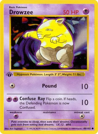 Drowzee (49) Unlimited [Vintage: Base Set Shadowless] Pokemon Single Pokémon