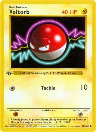 Voltorb (67) 1st Edition [Vintage: Base Set Shadowless] Pokemon Single Pokémon