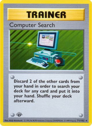 Computer Search (71) Unlimited [Vintage: Base Set Shadowless] Pokemon Single Pokémon