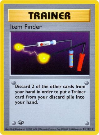 Item Finder (74) Unlimited [Vintage: Base Set Shadowless] Pokemon Single Pokémon