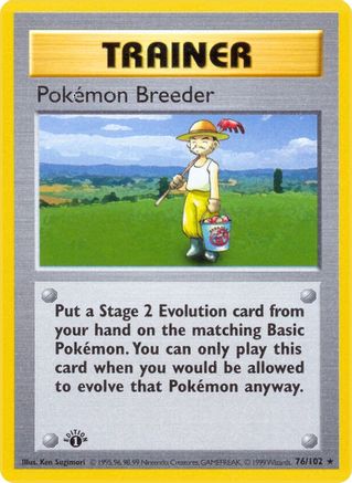 Pokemon Breeder () Unlimited [Vintage: Base Set Shadowless] Pokemon Single Pokémon