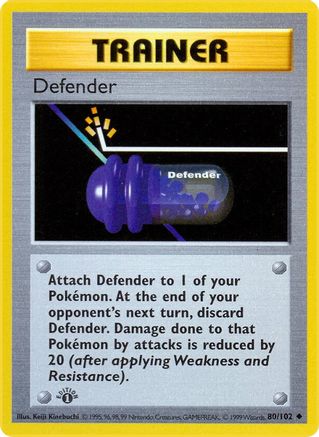 Defender (80) Unlimited [Vintage: Base Set Shadowless] Pokemon Single Pokémon