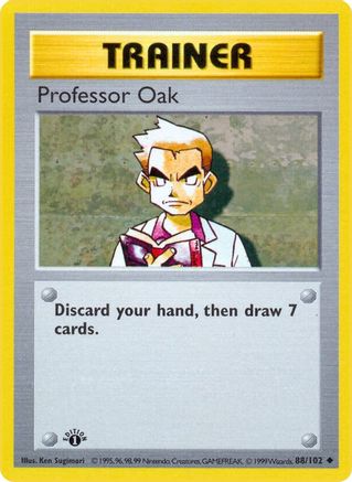 Professor Oak (88) Unlimited [Vintage: Base Set Shadowless] Pokemon Single Pokémon