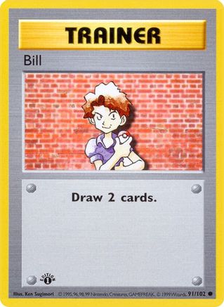 Bill (91) Unlimited [Vintage: Base Set Shadowless] Pokemon Single Pokémon