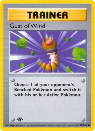 Gust of Wind (93) Unlimited [Vintage: Base Set Shadowless] Pokemon Single Pokémon