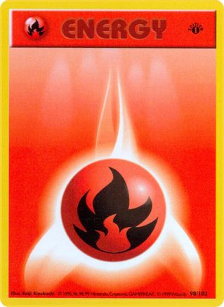 Fire Energy (98) Unlimited [Vintage: Base Set Shadowless] Pokemon Single Pokémon