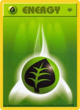 Grass Energy (99) Unlimited [Vintage: Base Set Shadowless] Pokemon Single Pokémon