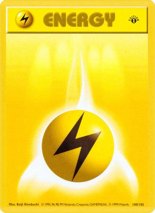 Lightning Energy (100) 1st Edition [Vintage: Base Set Shadowless] Pokemon Single Pokémon