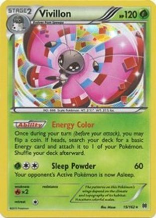 Vivillon (15/162) Reverse Holofoil [XY: BREAKthrough] Pokemon Single Pokémon