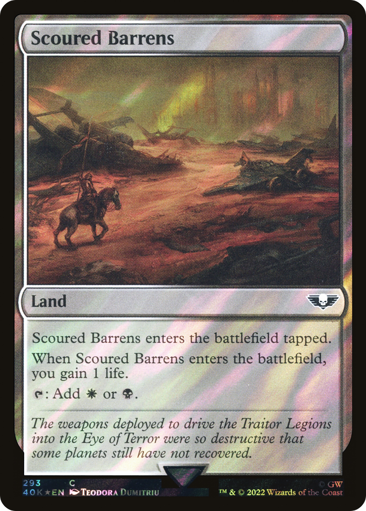 Scoured Barrens (40K-293★) [Warhammer 40,000 Commander] Foil MTG Single Wizards of the Coast